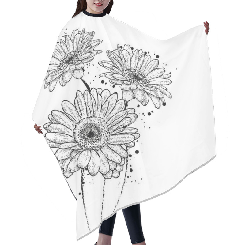 Personality  Beautiful Gerbera. Vector Illustration For A Card Or Poster, Print On Clothes. Flowers. Hair Cutting Cape