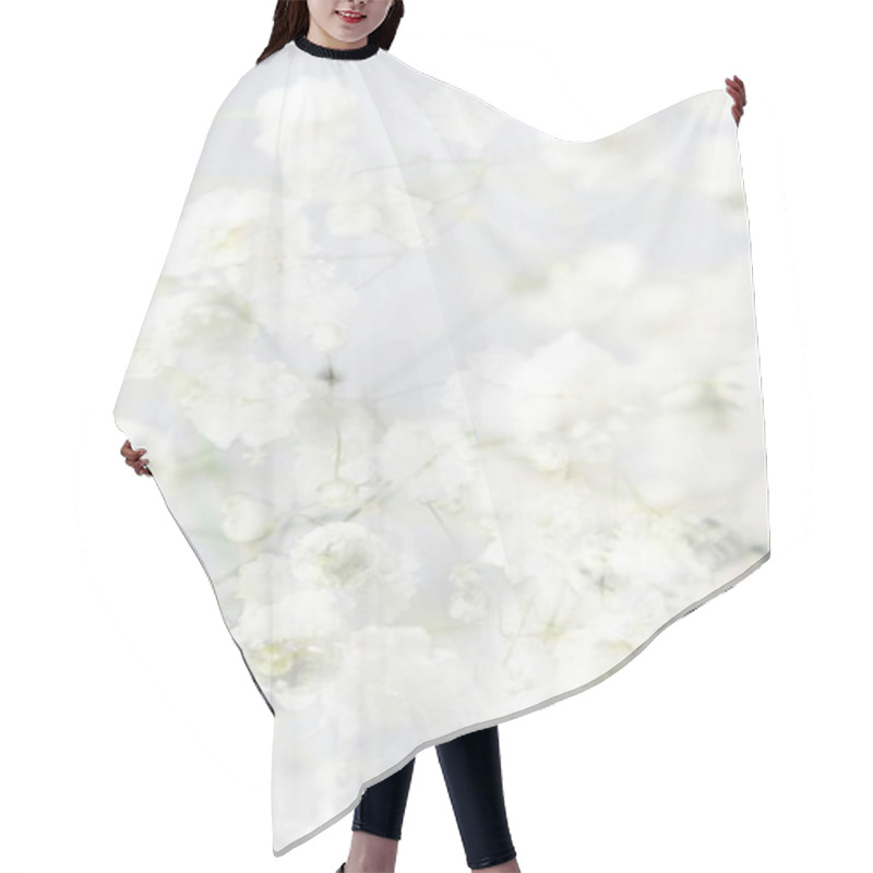 Personality  Delicate White Flowers Create A Soft, Ethereal Background. Hair Cutting Cape