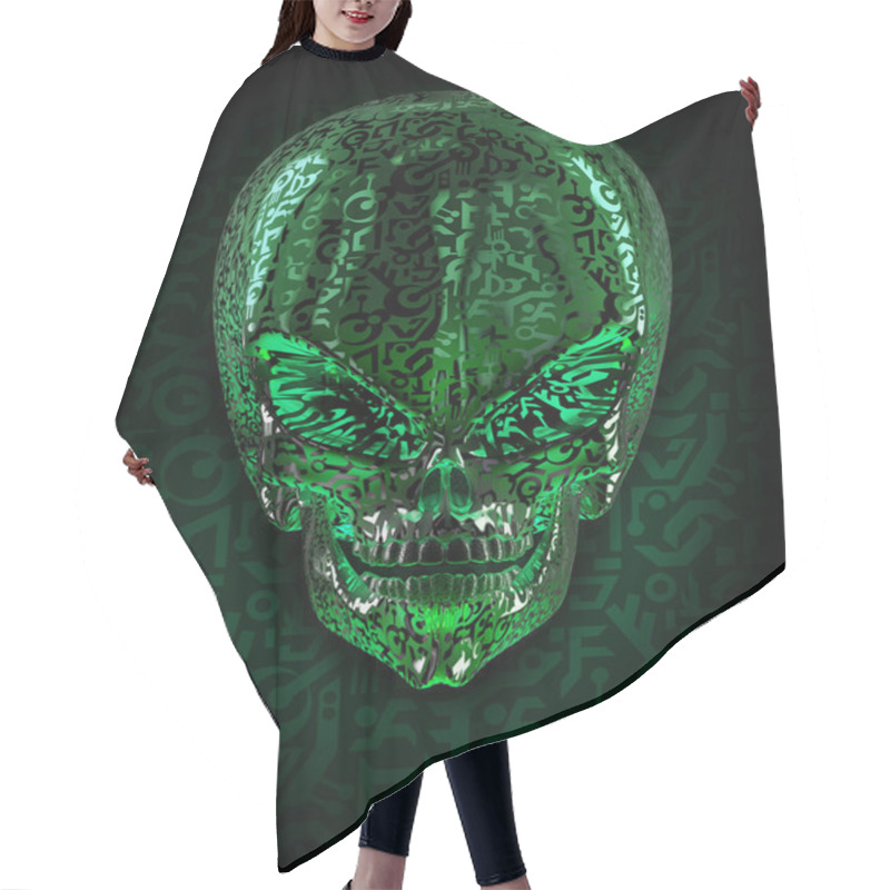 Personality  Alien Skull Hair Cutting Cape