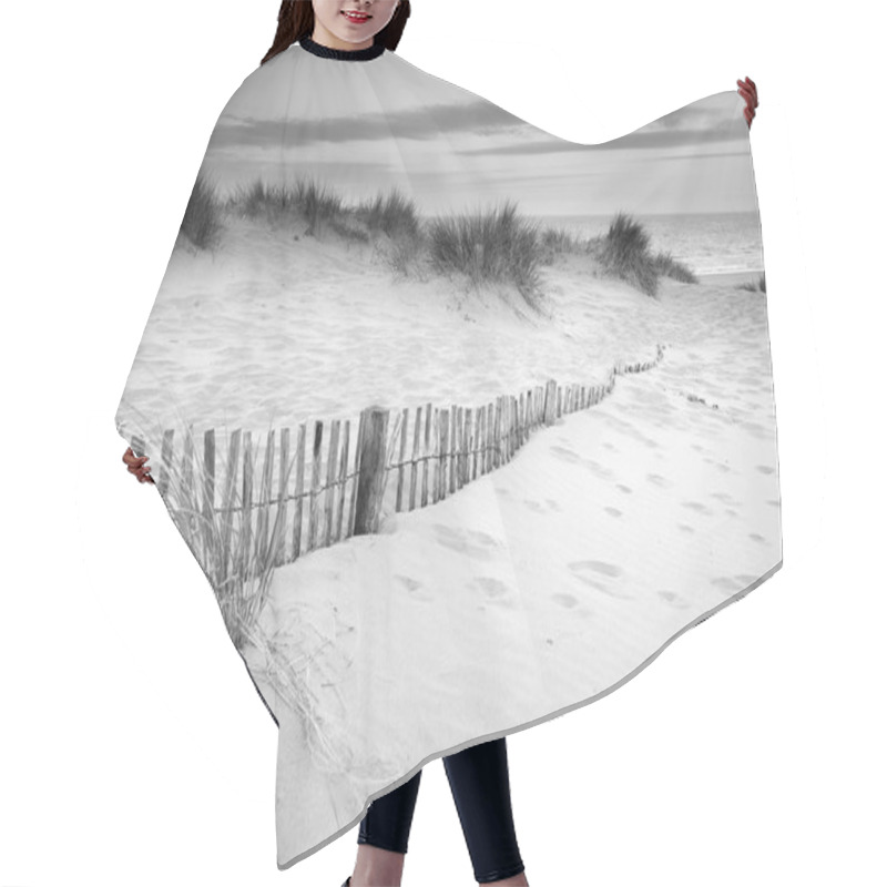 Personality  Grassy Sand Dunes Landscape At Sunrise In Black And White Hair Cutting Cape