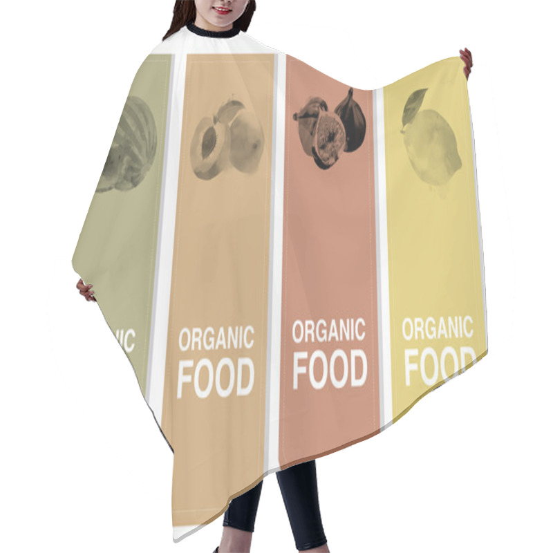 Personality  Labels Set With Fruits Hair Cutting Cape