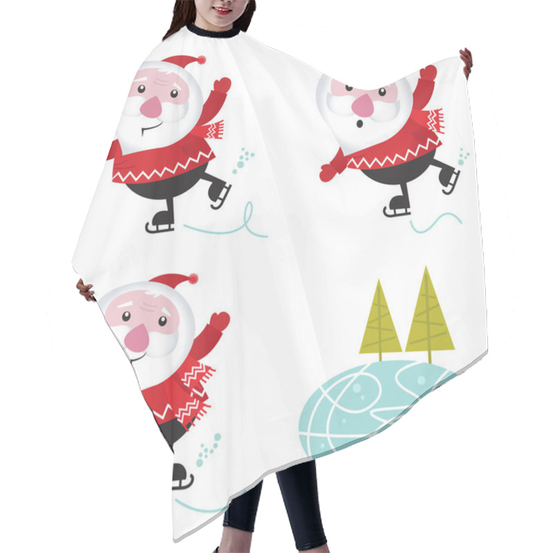 Personality  Winter & Christmas: Santa Claus Ice Skating Hair Cutting Cape