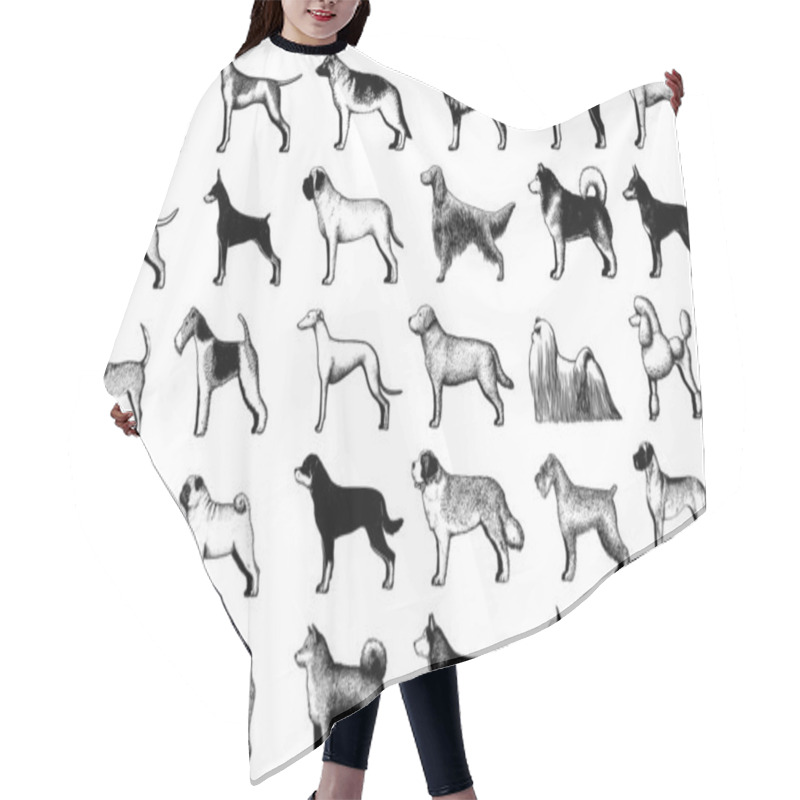 Personality  Set Of Dogs Breeds Hair Cutting Cape