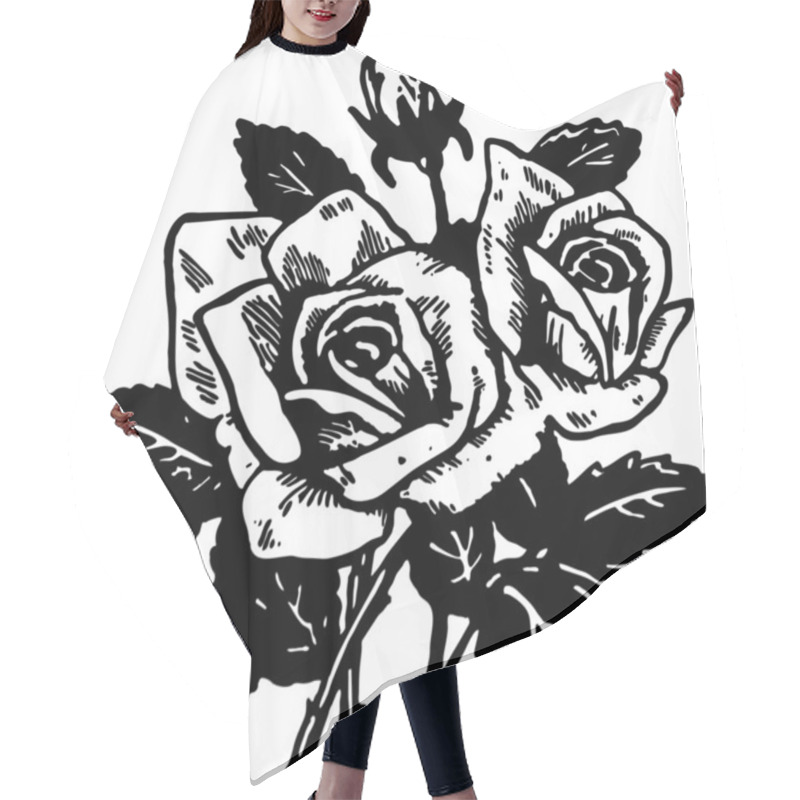 Personality  Rose Bouquet Hair Cutting Cape