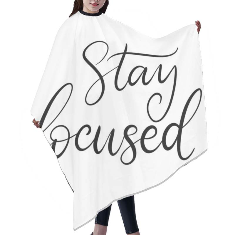 Personality  Black And White Lettering Vector Illustration. Hair Cutting Cape