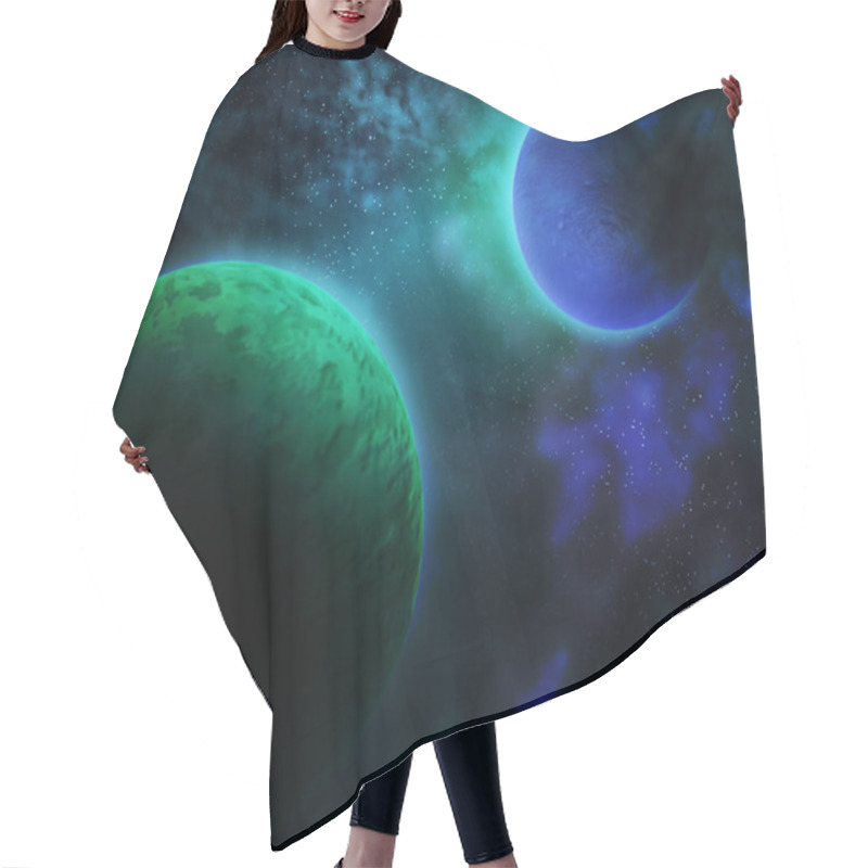 Personality  Planets Outer Space Backdrop Hair Cutting Cape