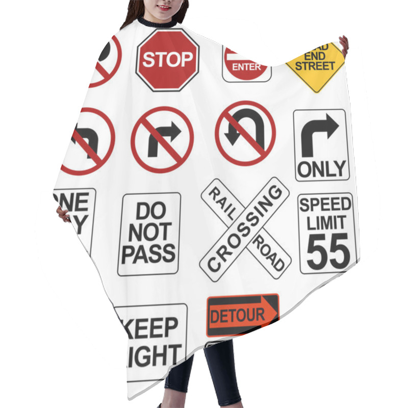 Personality  Road Sign Set Hair Cutting Cape