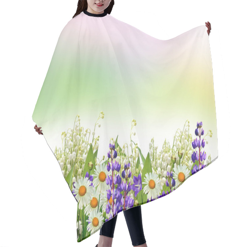 Personality  Summer Landscape With Wildflowers. Hair Cutting Cape