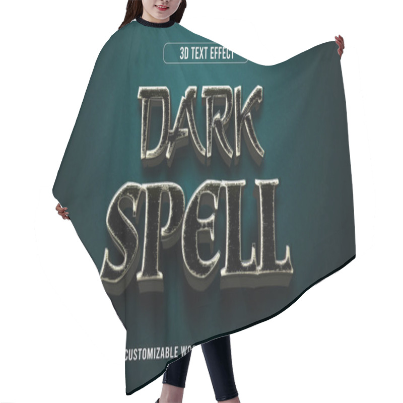 Personality  Dark Spell 3d Editable Text Style Effect Hair Cutting Cape