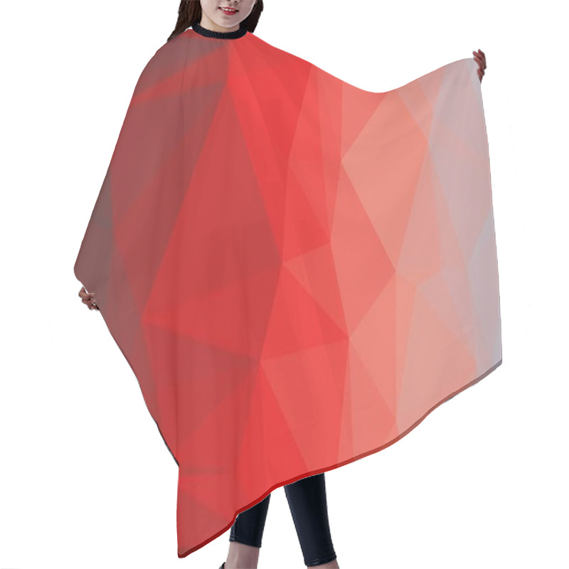 Personality  Bright Red Geometric Background With Poly Pattern Hair Cutting Cape