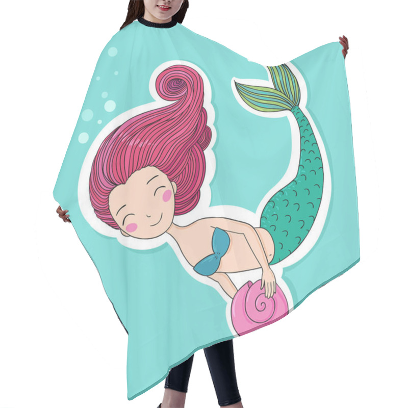 Personality  Beautiful Little Mermaid. Siren. Hair Cutting Cape