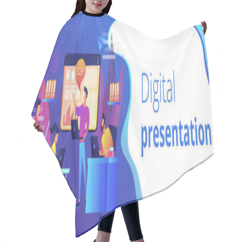 Personality  Digital Presentation Concept Banner Header. Hair Cutting Cape