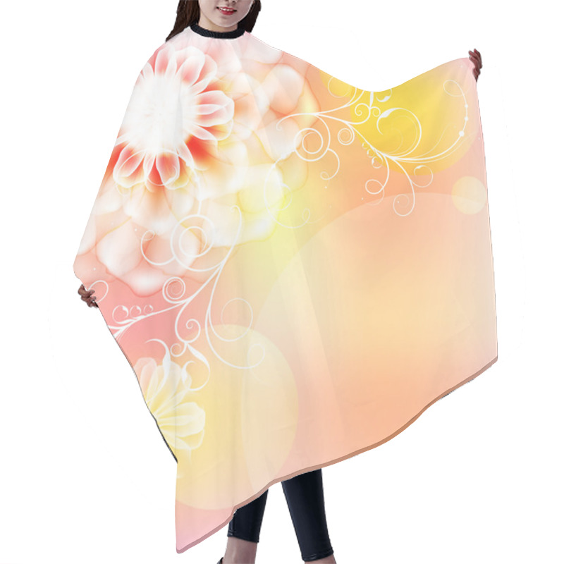 Personality  Card With A Beautiful Large Flower Hair Cutting Cape