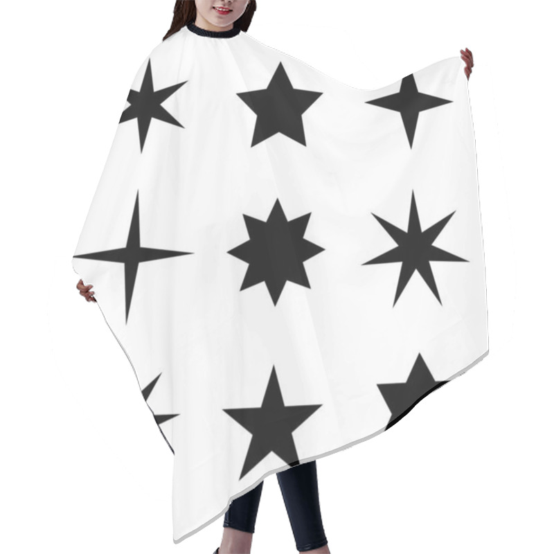 Personality  Sparkling Star Icon Set Collection In Generic Style Hair Cutting Cape