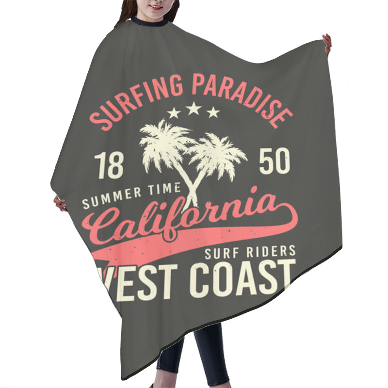 Personality  California West Coast Surf Shirt Design Hair Cutting Cape