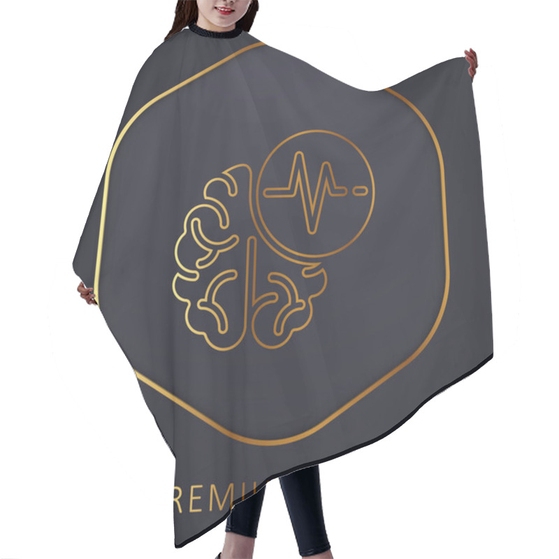 Personality  Brain Golden Line Premium Logo Or Icon Hair Cutting Cape