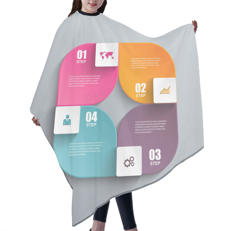 Personality  Abstract 3D Paper Infographic Hair Cutting Cape