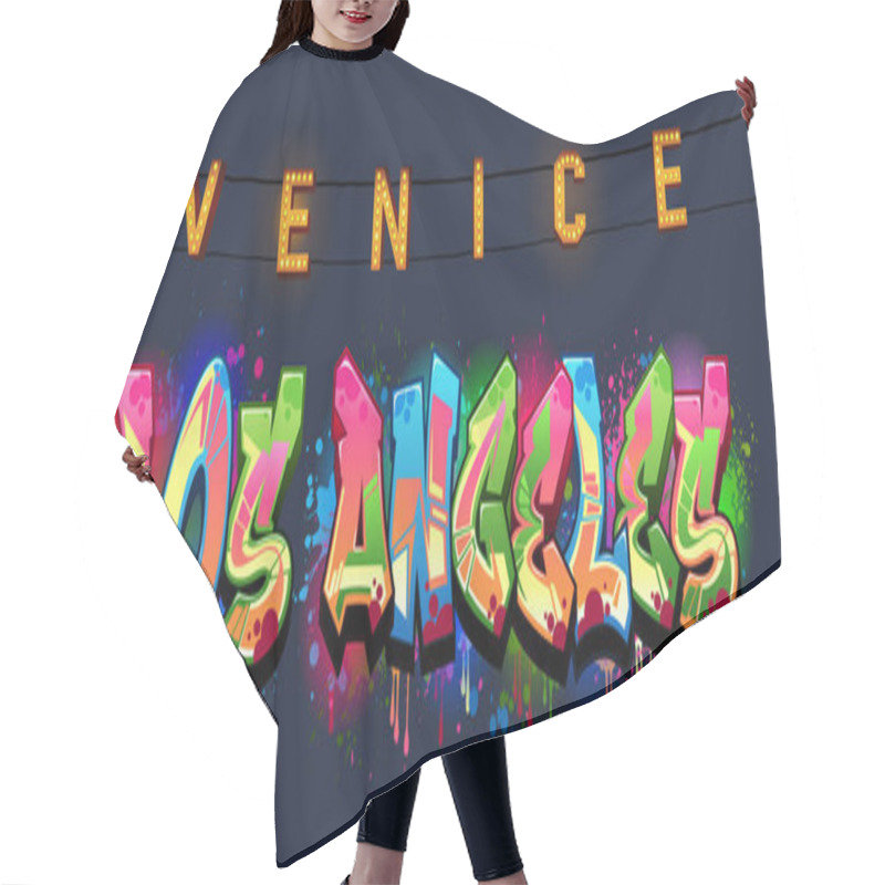 Personality  A Cool Genuine Wildstyle Graffiti Name Design - Los Angeles Venice Beach Hair Cutting Cape