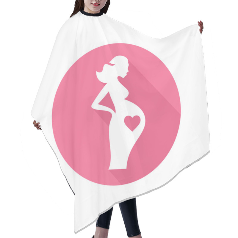 Personality  Pregnant Woman Icon Hair Cutting Cape