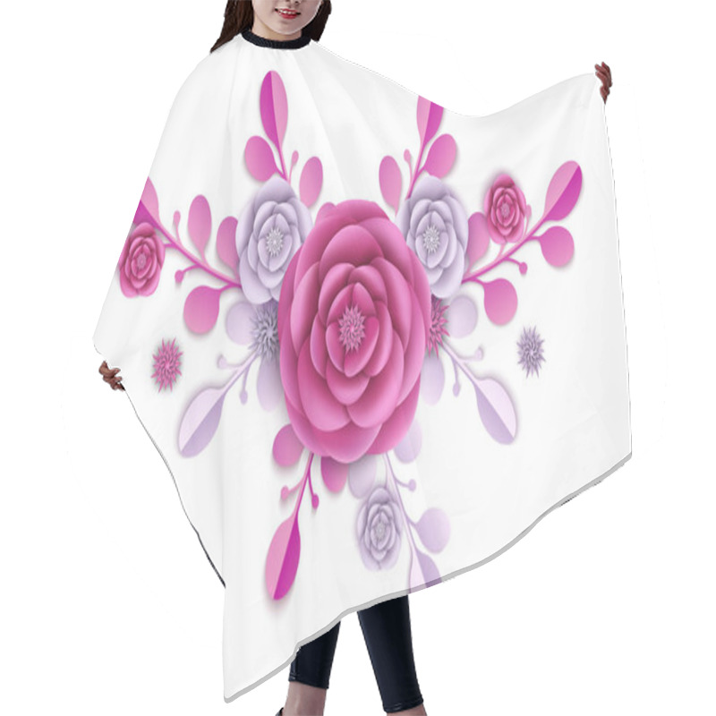 Personality  Vector Peony Blossom And Abstract Florals Pattern Hair Cutting Cape