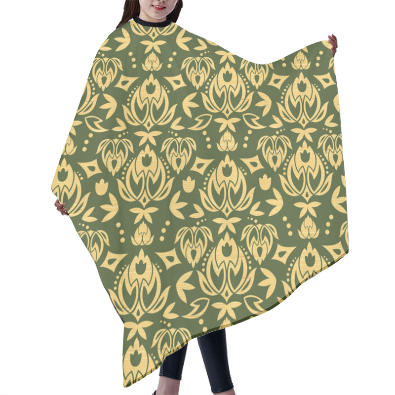 Personality  Wooden Floral Damask Seamless Pattern Background Hair Cutting Cape