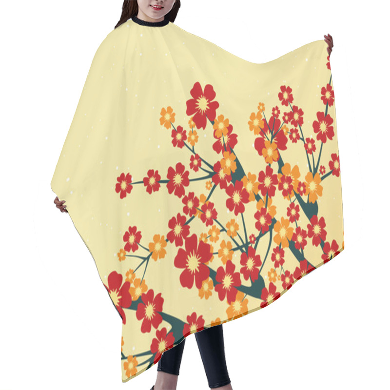 Personality  Illustration Of Summer Tree Branch Hair Cutting Cape