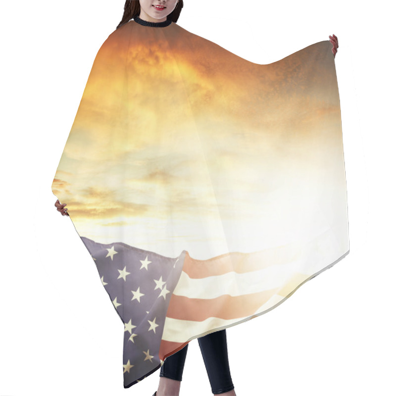 Personality  American Flag Hair Cutting Cape