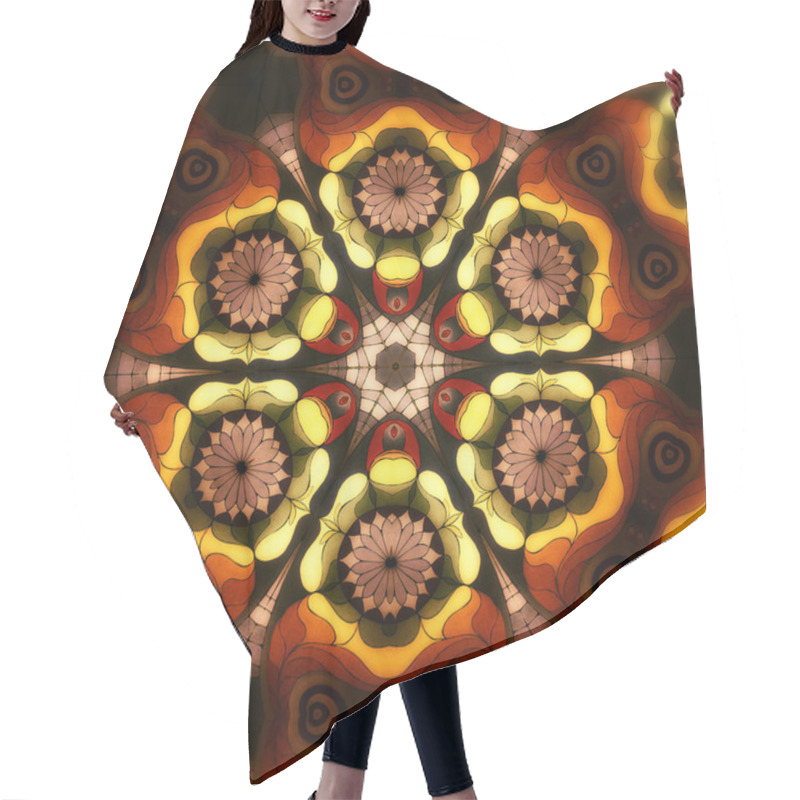 Personality  Mandala Yellow Flower Hair Cutting Cape