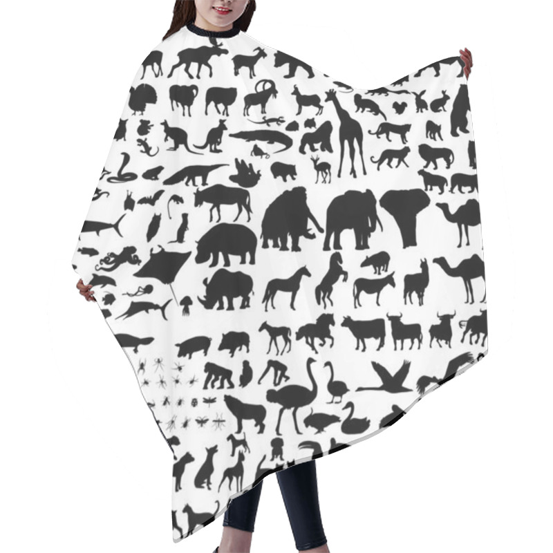 Personality  Animal Silhouettes Set Hair Cutting Cape