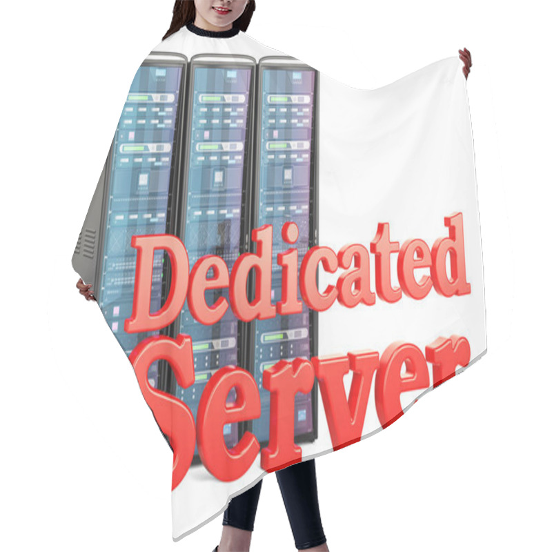 Personality  Dedicated Server Concept. 3D Rendering  Hair Cutting Cape