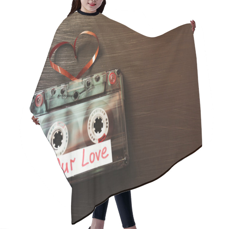 Personality  Audio Cassette With Tape In Shape Of Heart Hair Cutting Cape