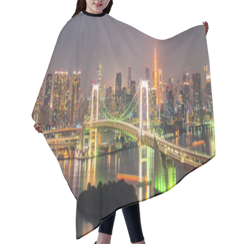 Personality  Tokyo Tower And Rainbow Bridge In Japan Hair Cutting Cape