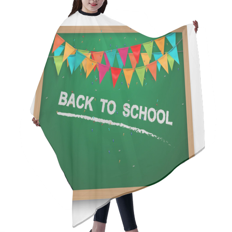 Personality  The Text Back To School On A Blackboard,vector Hair Cutting Cape