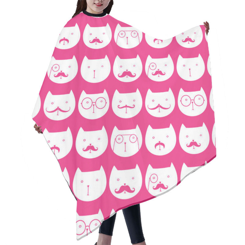 Personality  Seamless Pattern With Cute Rabbits And Cats Hair Cutting Cape