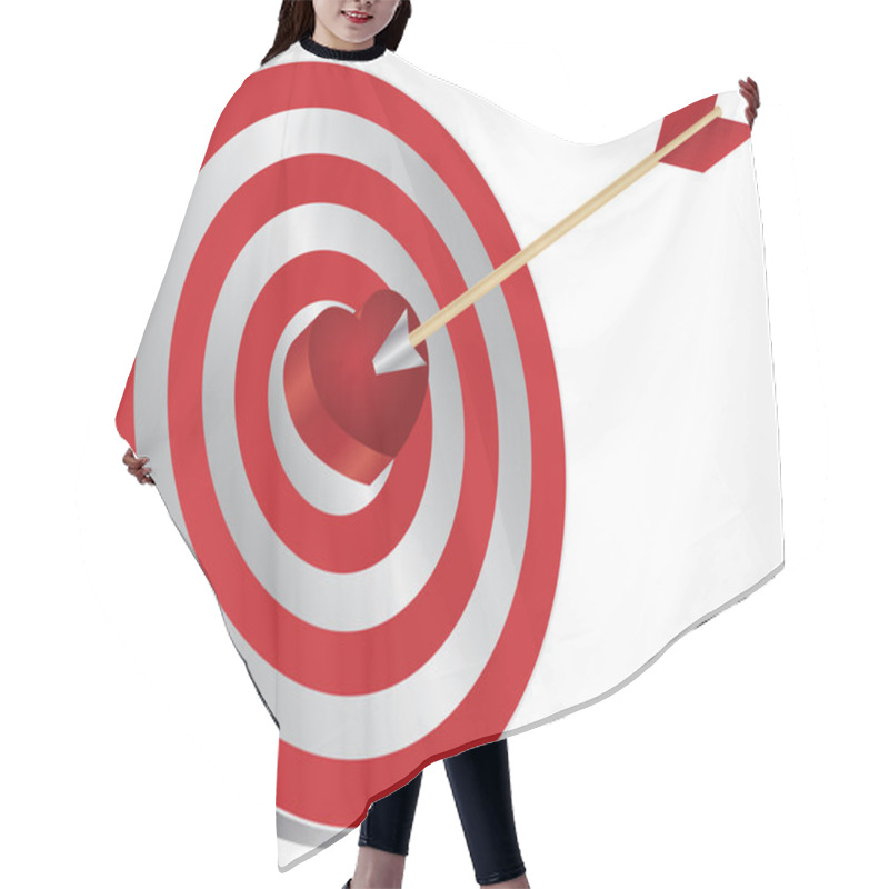 Personality  Arrow On Target Heart Bullseye Illustration Hair Cutting Cape