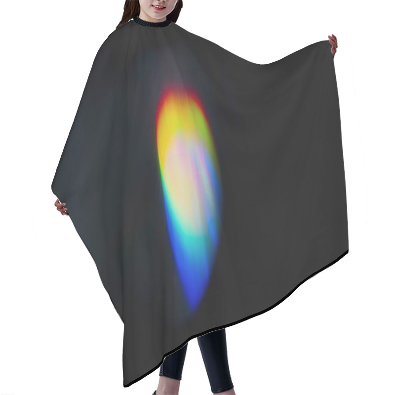 Personality  Rainbow Prism Light Flare Prism Rainbow Light Flares Overlay On Black Background Hair Cutting Cape