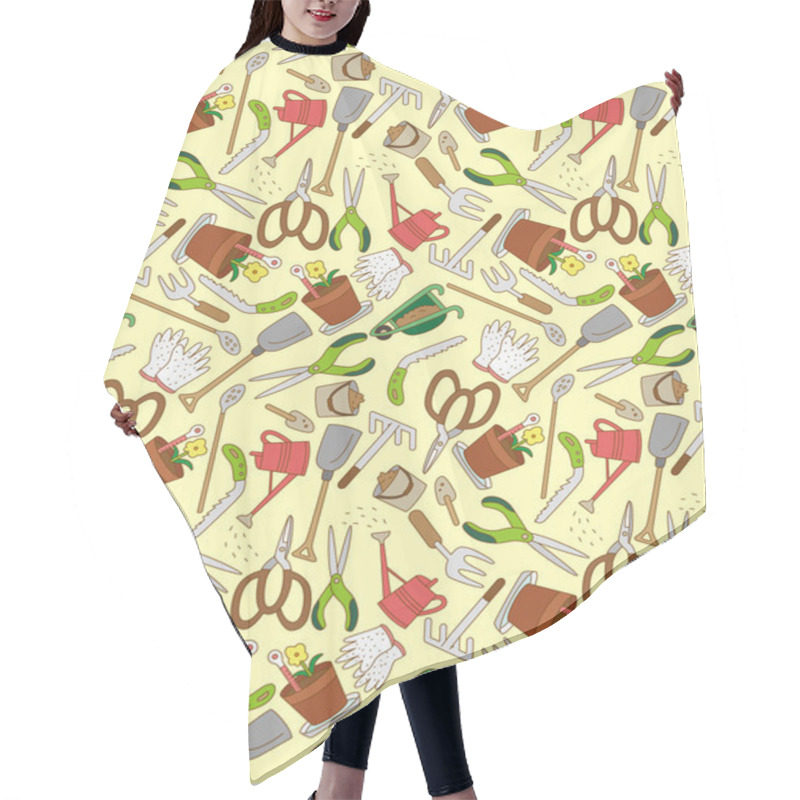 Personality  Seamless Gardening Pattern Hair Cutting Cape