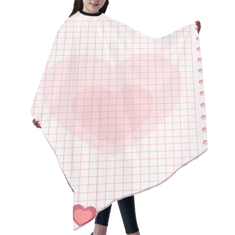 Personality  Pink Squared Paper Sheet Background With Heart Hair Cutting Cape