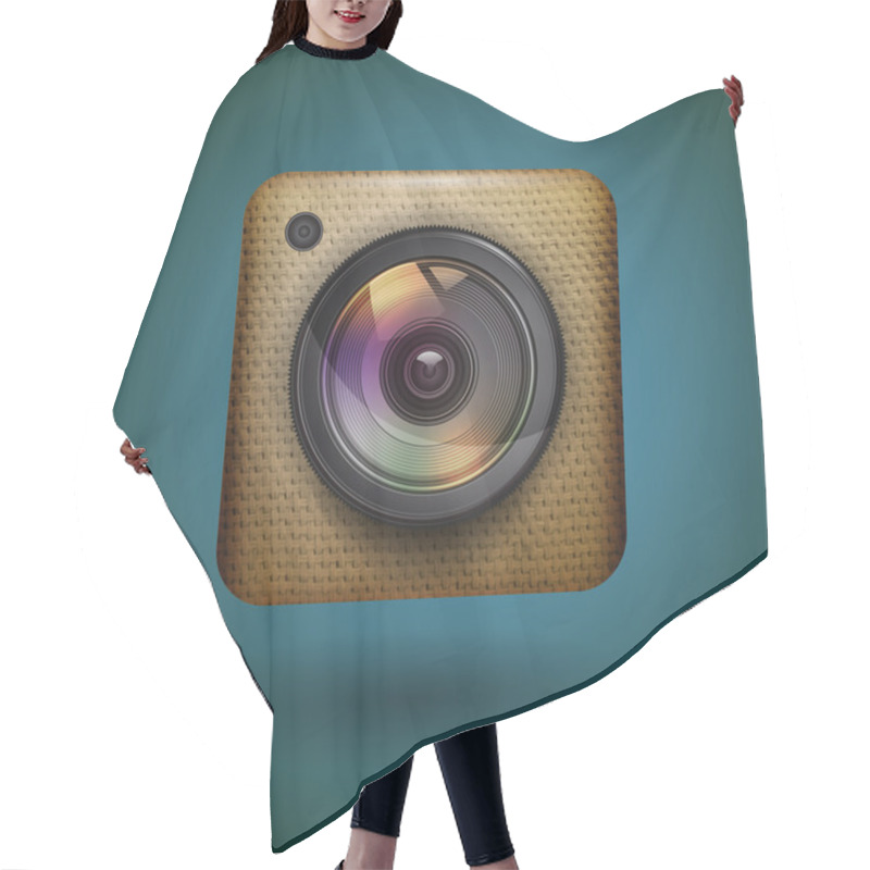 Personality  Photo Camera Icon. Vector Illustration  Hair Cutting Cape