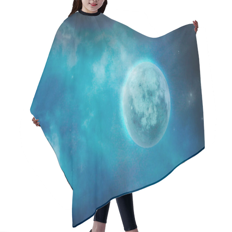 Personality  Full Moon In Cloudy Sky. Dark Moon In Clouds. Stars And Moon Hair Cutting Cape