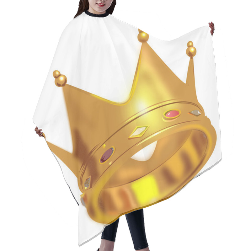 Personality  Golden King Crown Hair Cutting Cape