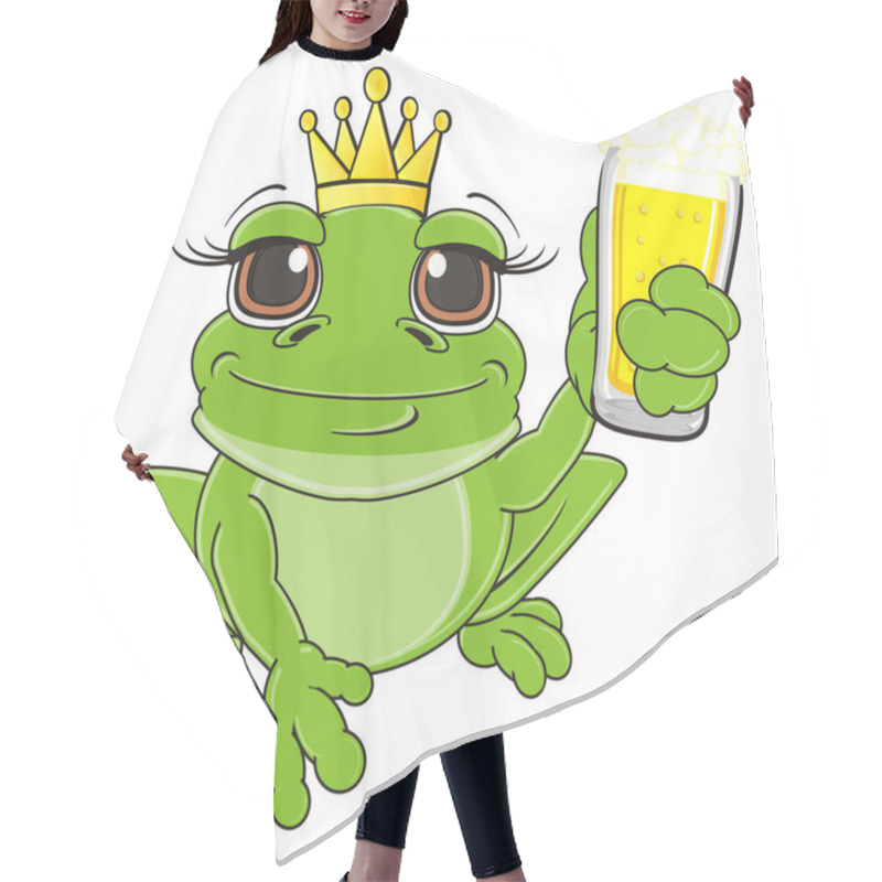 Personality  Happy Green Frog Hair Cutting Cape