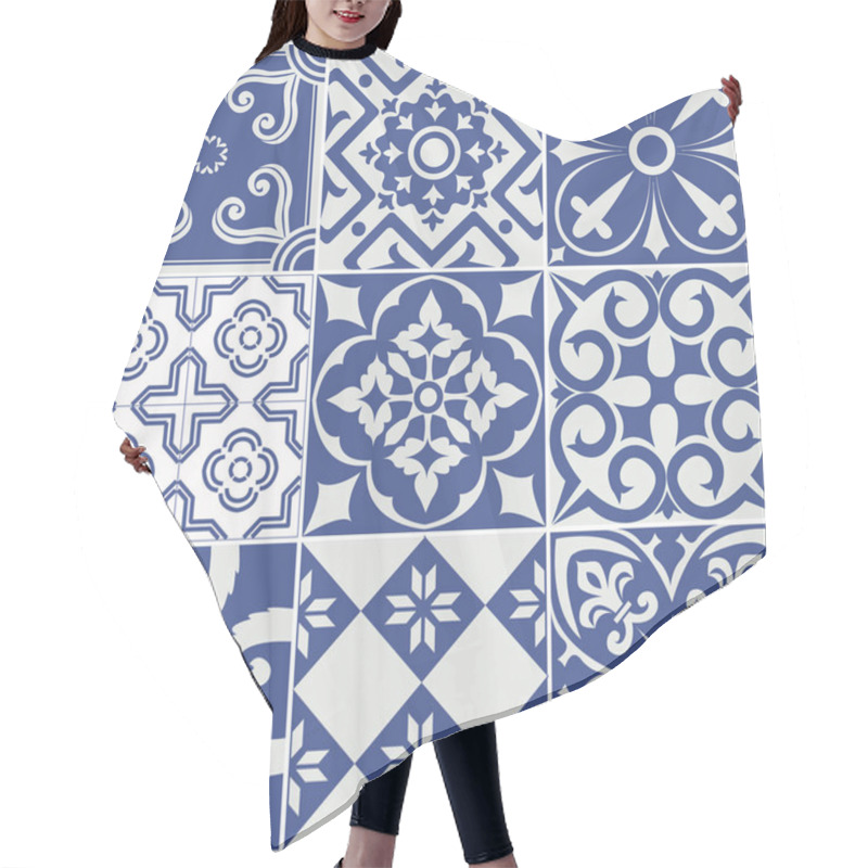 Personality  Set Of Tiles Background.  Hair Cutting Cape