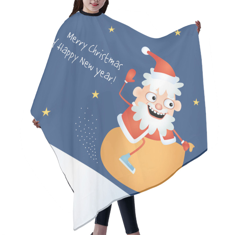 Personality  Crazy Santa Sledding Down Hair Cutting Cape