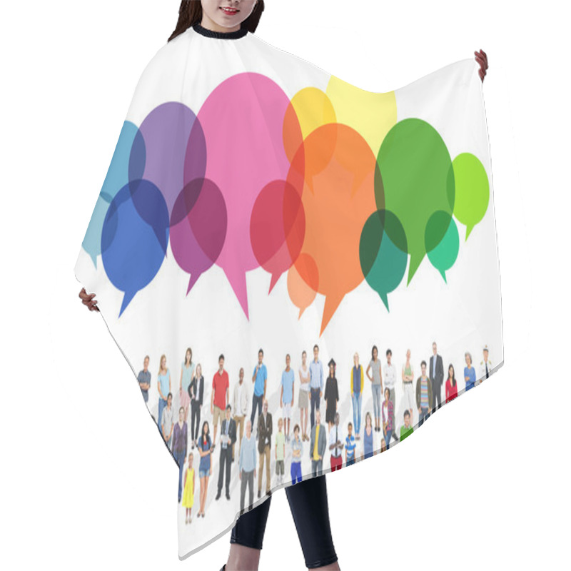 Personality  Group Of Diversity People Hair Cutting Cape