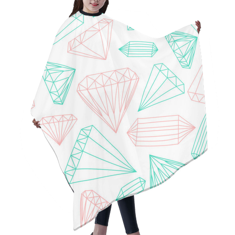 Personality  Hand Drawn Jewels Pattern Hair Cutting Cape