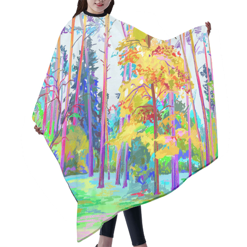 Personality  Autumn Landscape Hair Cutting Cape