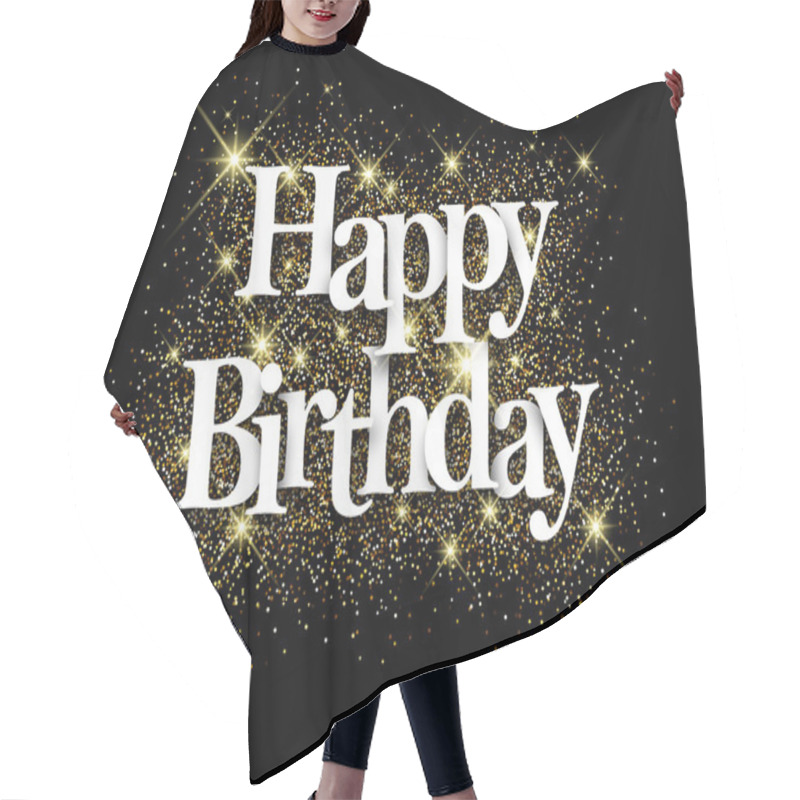 Personality  Happy Birthday Black Background Hair Cutting Cape