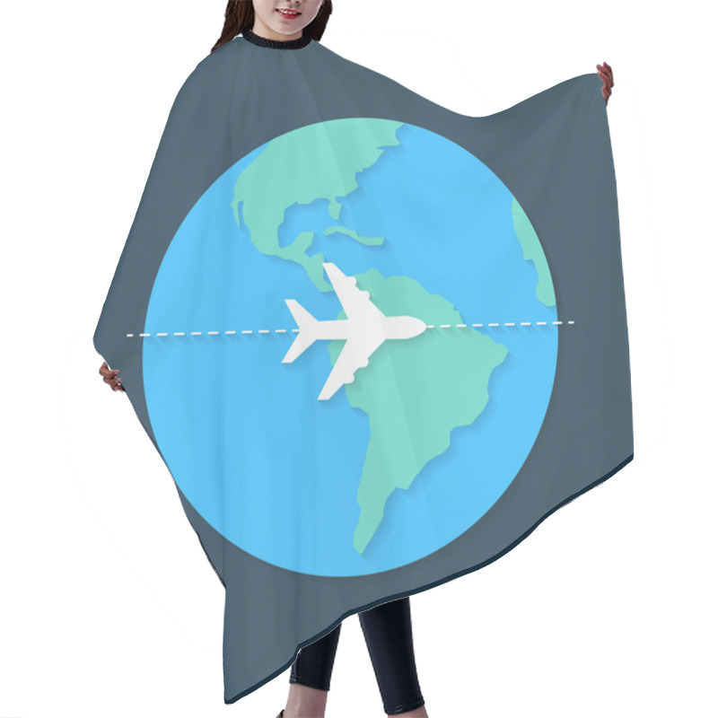 Personality  Airplane Around The World. Hair Cutting Cape