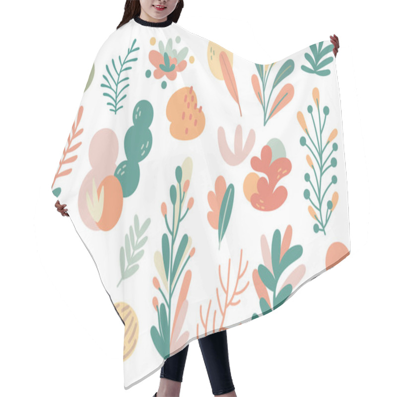 Personality  Floral Pattern With Cute Cartoon Flowers, Vector Illustration Hair Cutting Cape